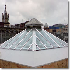 Fully Glazed Pyramid Windows on Flat Roof